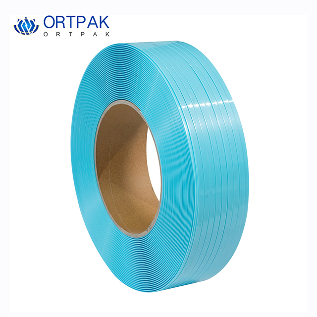 Blue Pet packaging with smooth and embossed polyester tape
