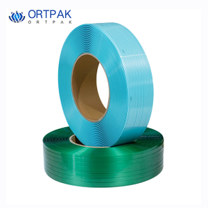 Blue Pet packaging with smooth and embossed polyester tape